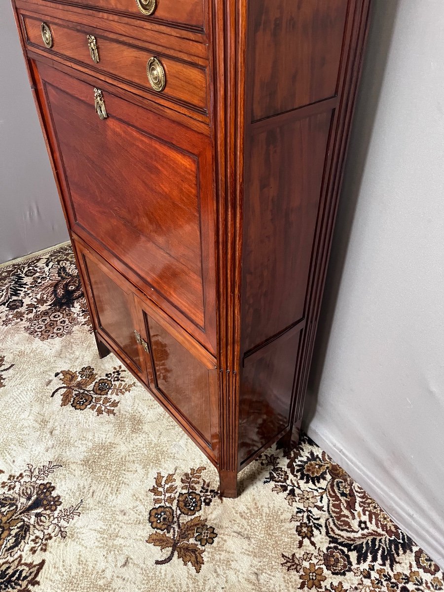 Secretaire en acajou estampillé L.N MALLE-photo-3
