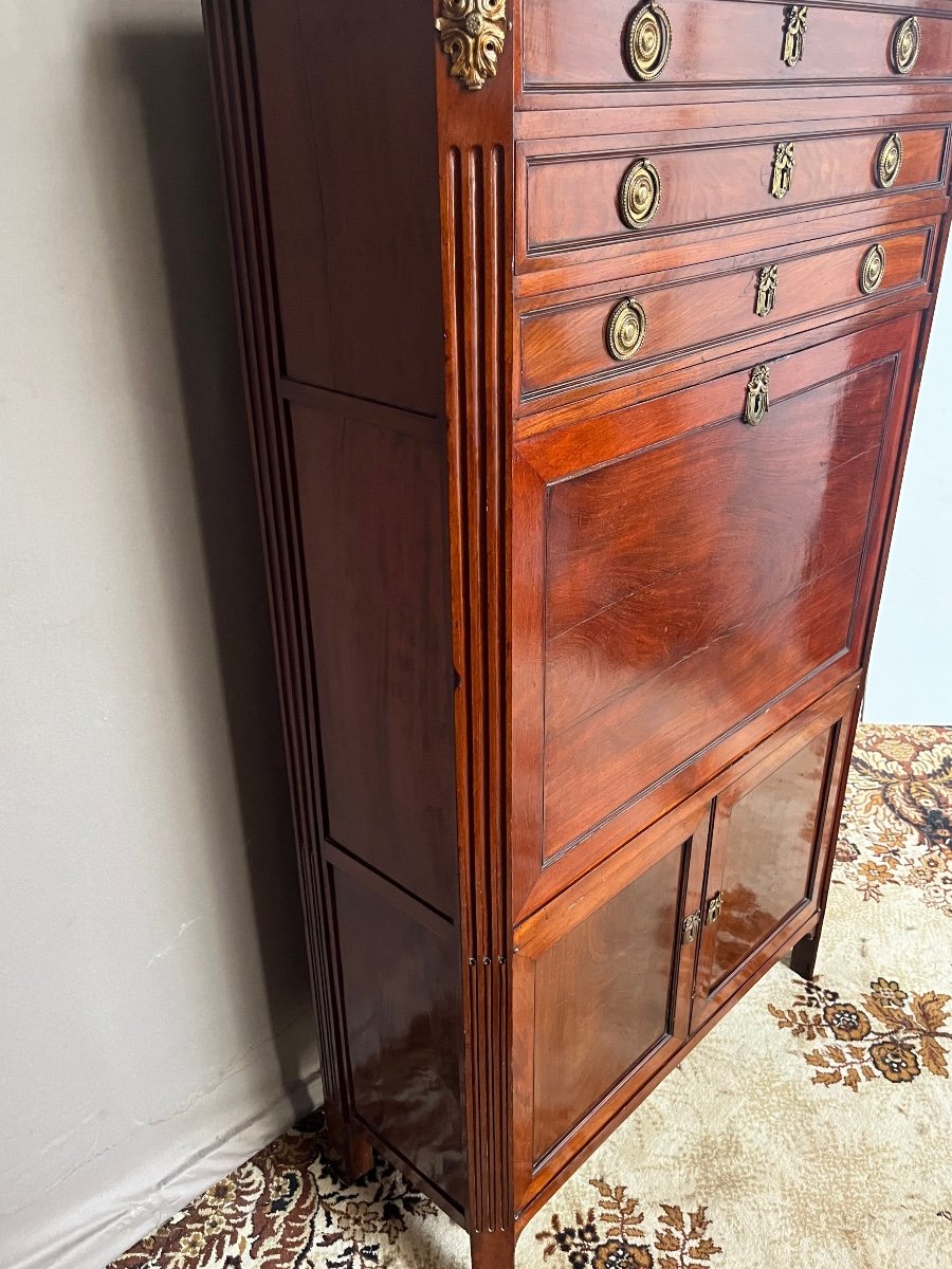 Secretaire en acajou estampillé L.N MALLE-photo-1