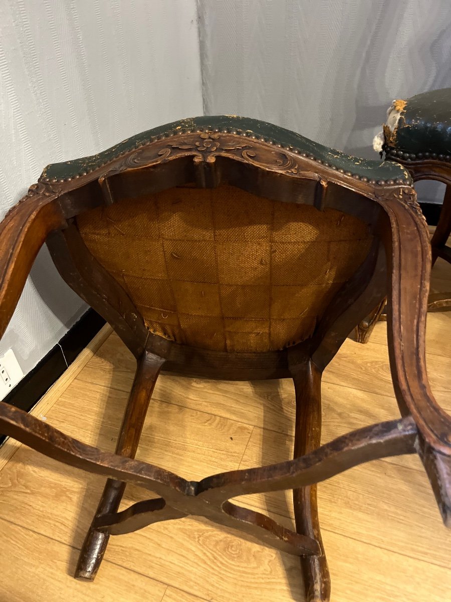 Suite de 8  chaises louis XV d’époque XIX éme -photo-2