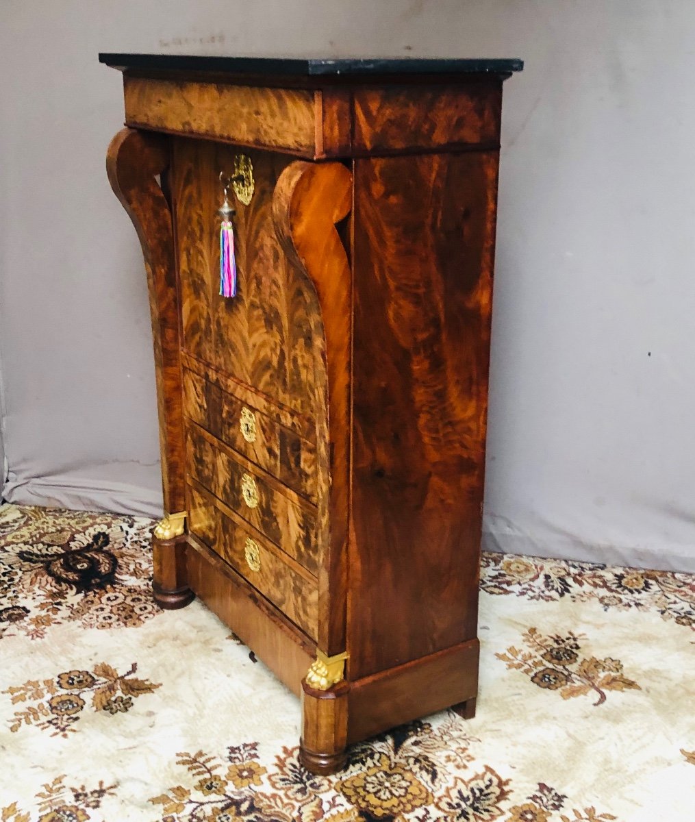 secrétaire en acajou d’époque restauration -photo-2