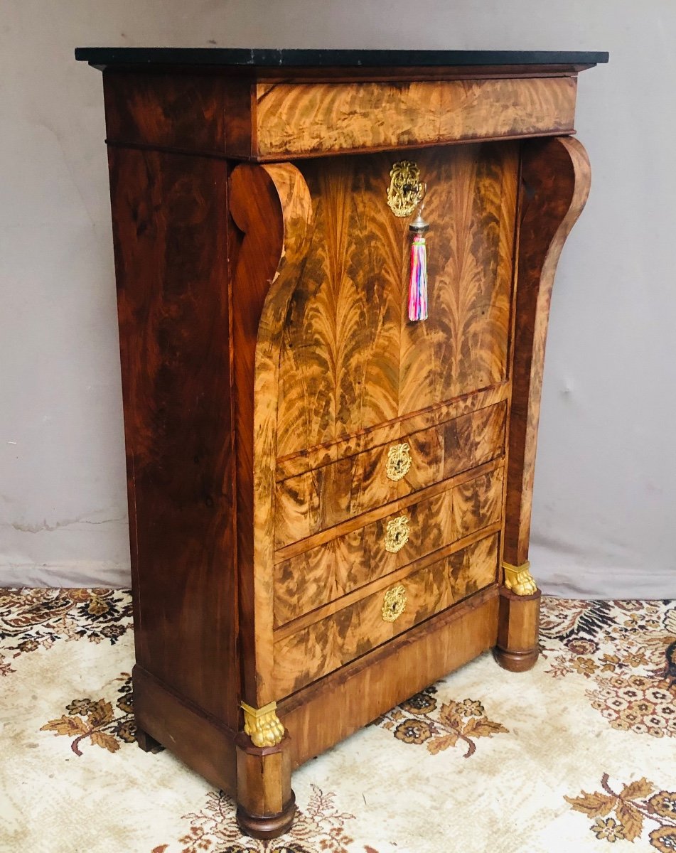 secrétaire en acajou d’époque restauration -photo-4