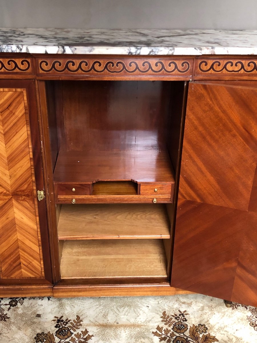 Support Cabinet Forming A Secretary In Marquetry-photo-3