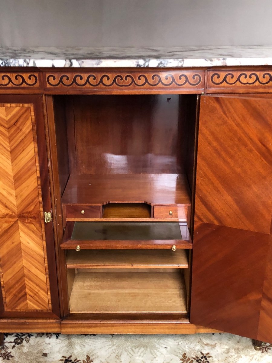 Support Cabinet Forming A Secretary In Marquetry-photo-4