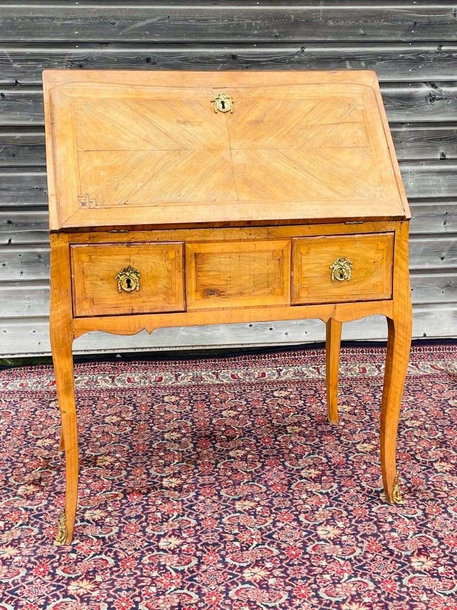 Slope Desk In Walnut Louis XV Period-photo-3