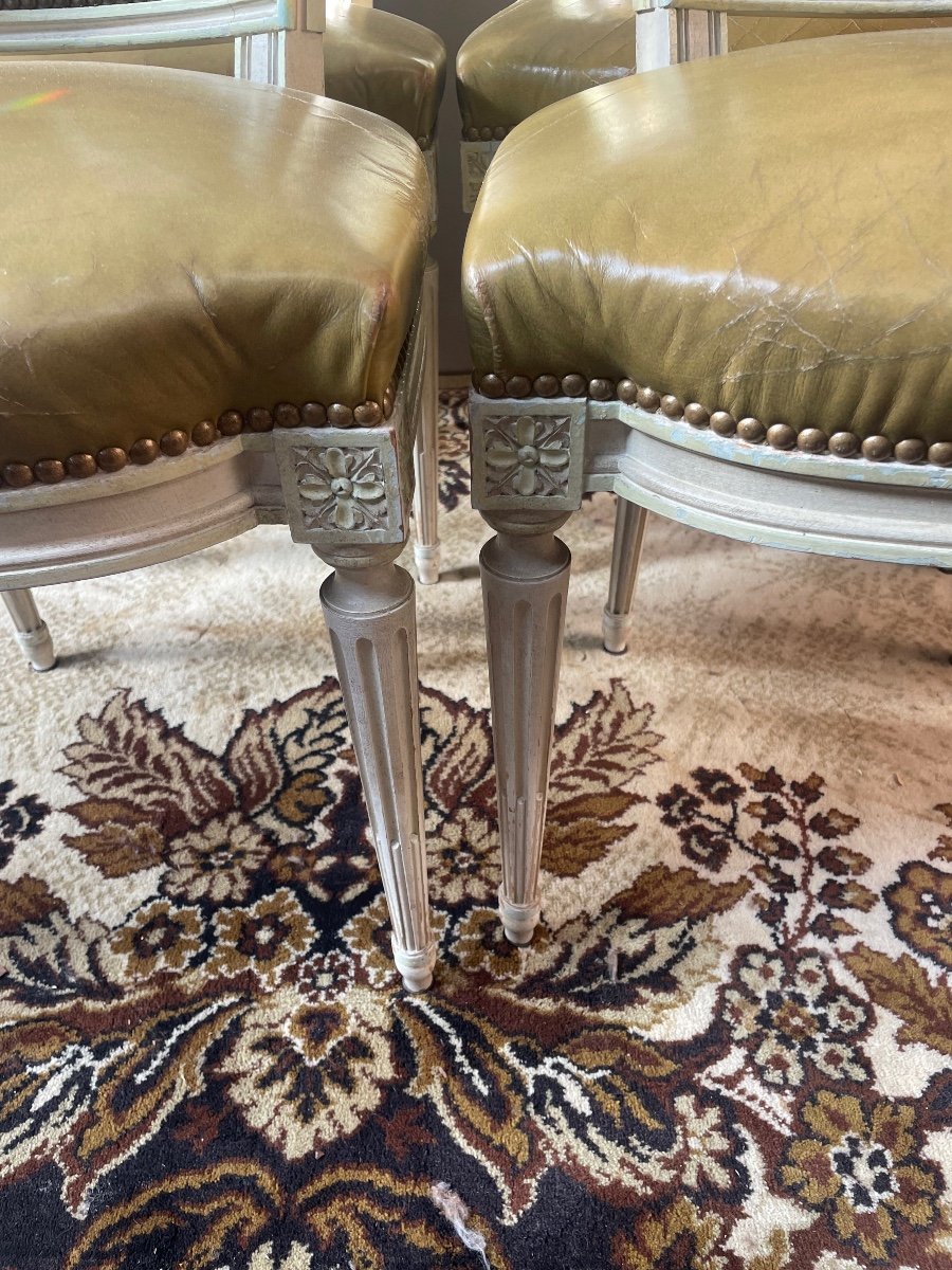 Suite De 4 Chaises De Style Louis XVI -photo-4