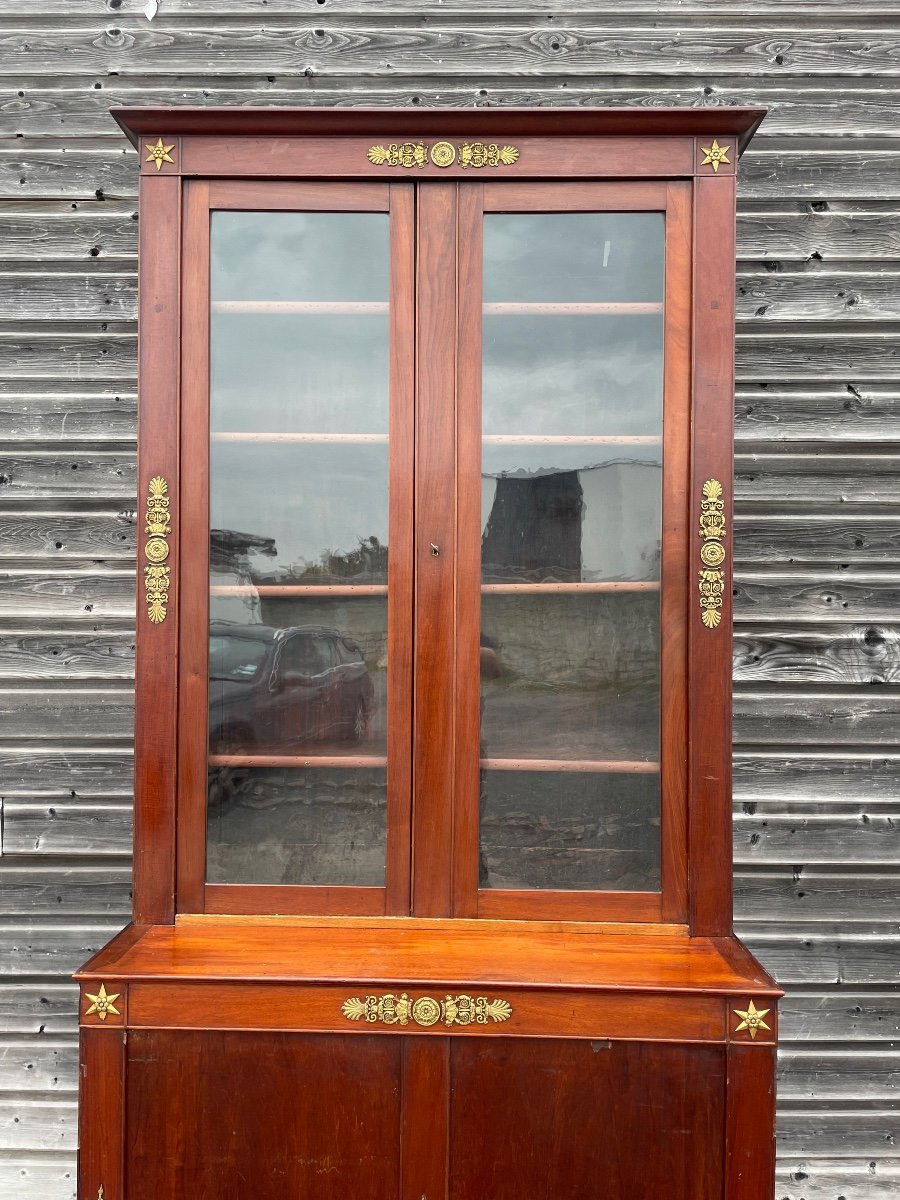 Buffet Vitrine Restauration En Acajou 19 ème -photo-4