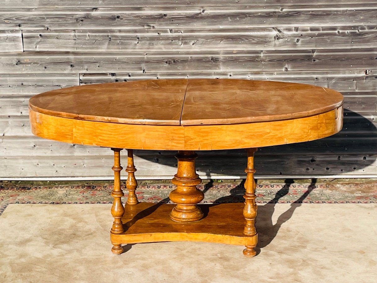 Table à allonges biedermeier d’époque XIX éme-photo-2