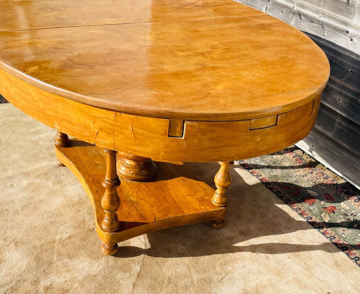 Table à allonges biedermeier d’époque XIX éme-photo-4