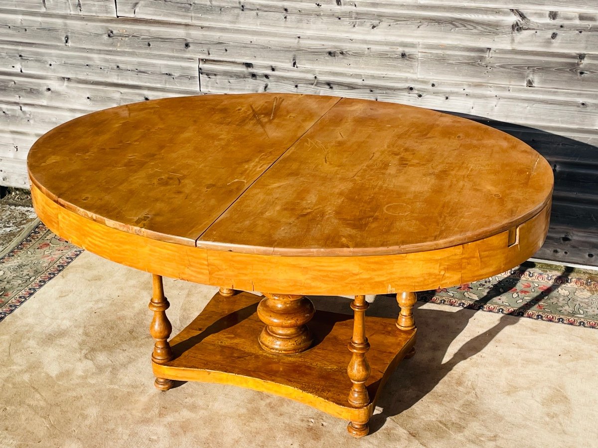 Table à allonges biedermeier d’époque XIX éme