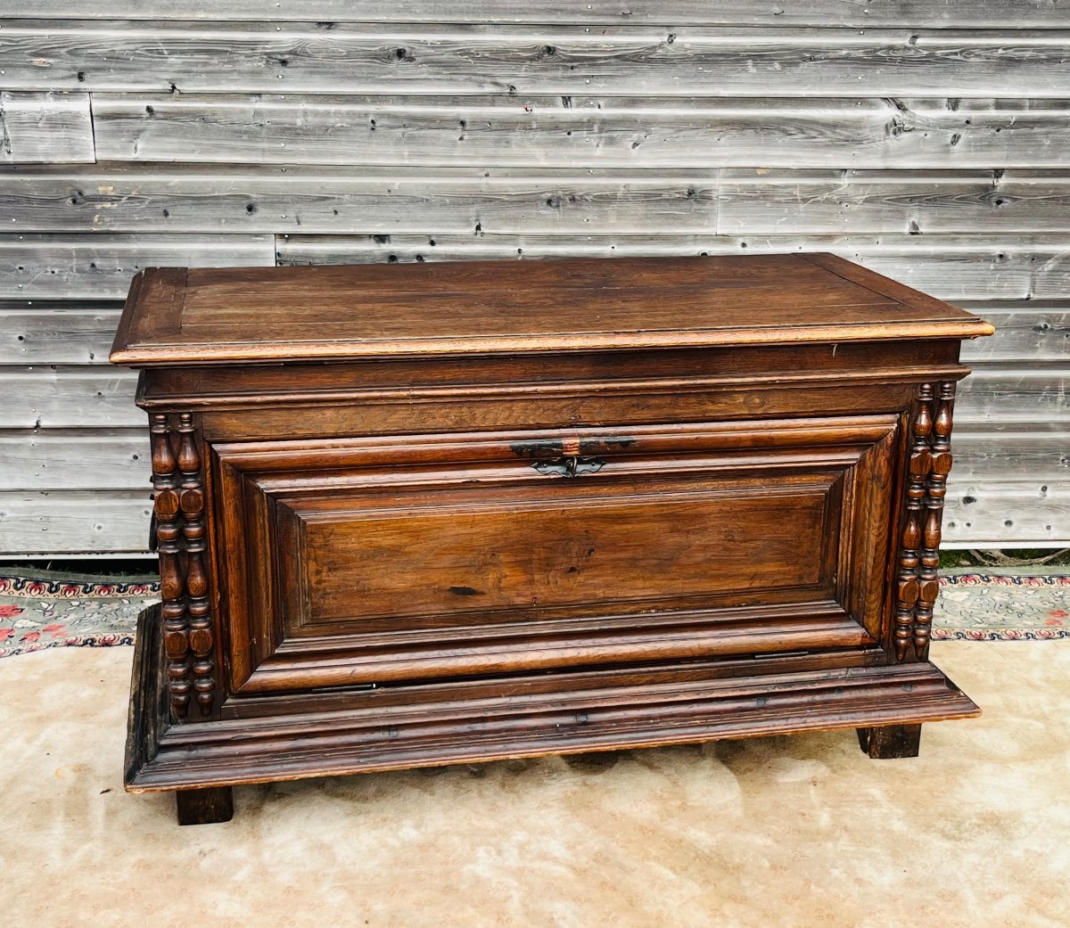 Large Oak Chest From The 18th Century