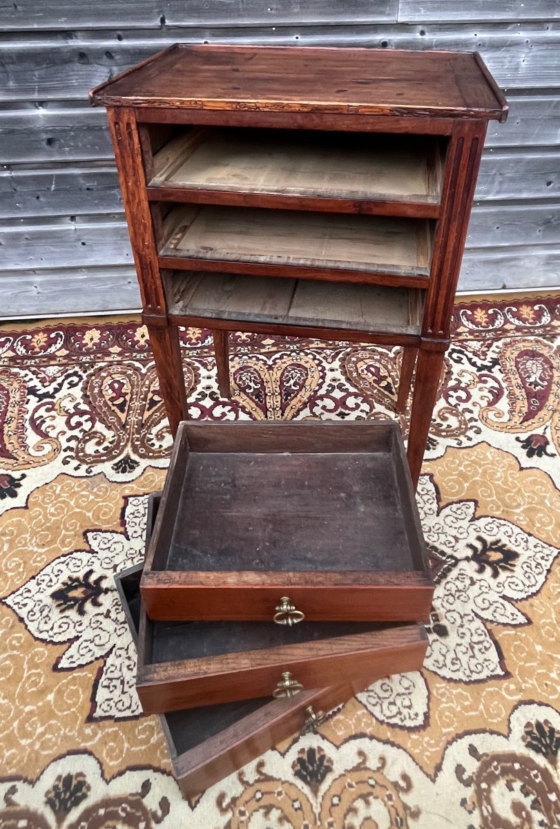 Louis XVI Period Walnut Chiffonier Table-photo-2