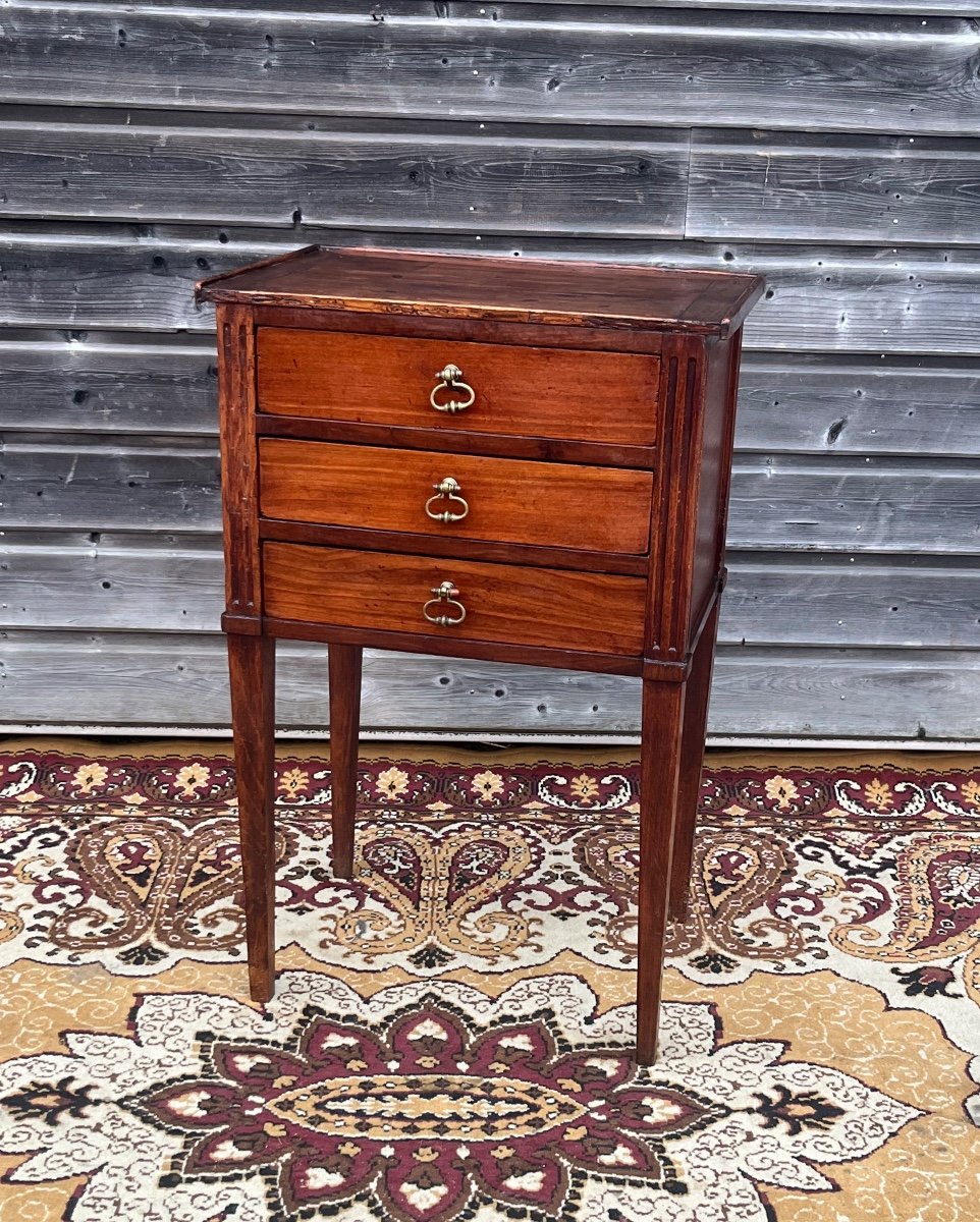 Louis XVI Period Walnut Chiffonier Table-photo-4