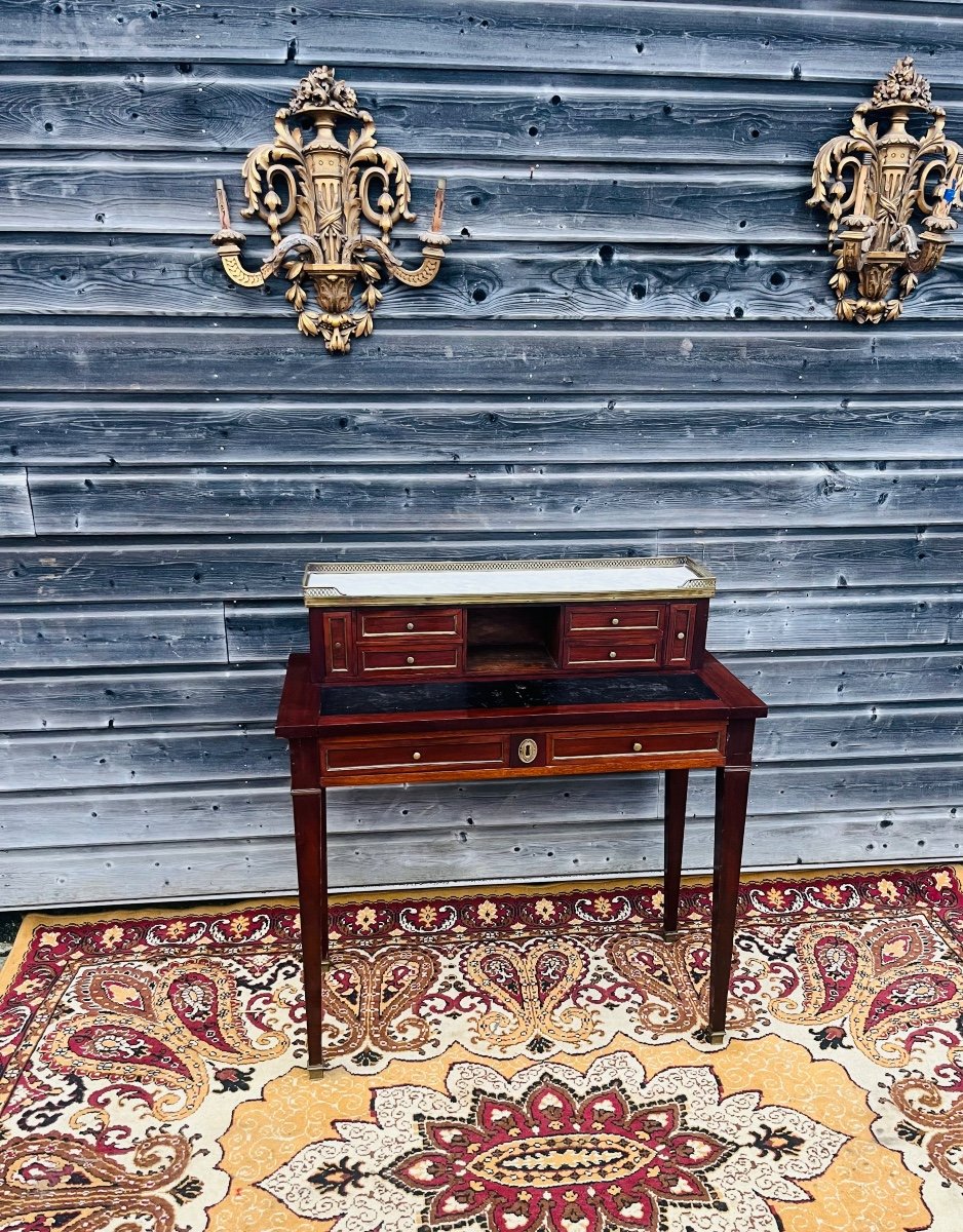 Louis XVI Happiness Of The Day Desk In Mahogany From The Napoleon III Period-photo-3