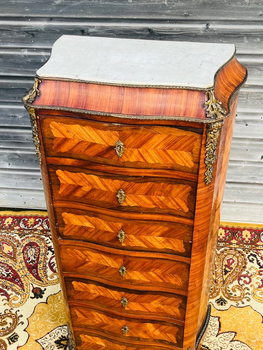 Curved Lady's Secretary From The Napoleon III Period-photo-3