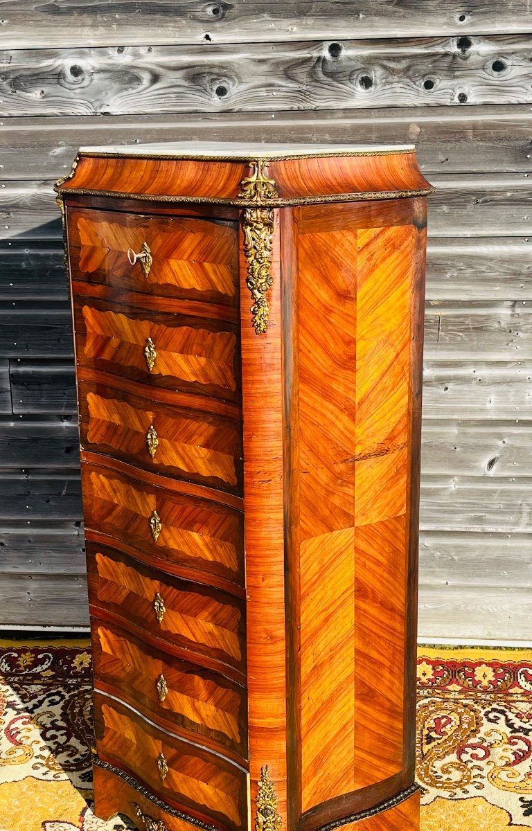 Curved Lady's Secretary From The Napoleon III Period-photo-2