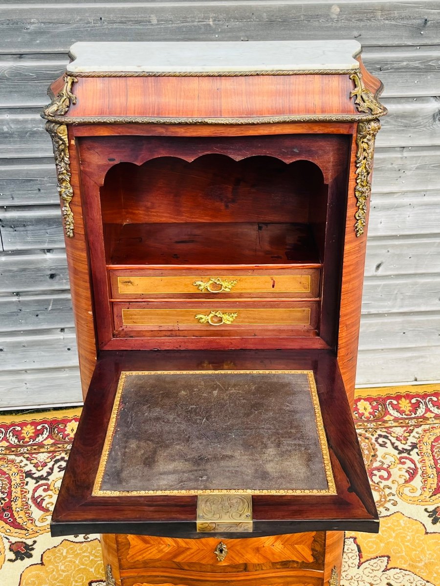 Curved Lady's Secretary From The Napoleon III Period-photo-4