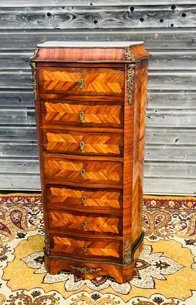 Curved Lady's Secretary From The Napoleon III Period-photo-5