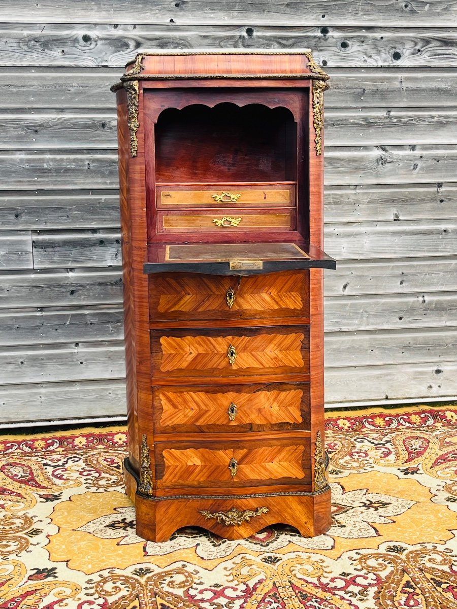 Curved Lady's Secretary From The Napoleon III Period-photo-6
