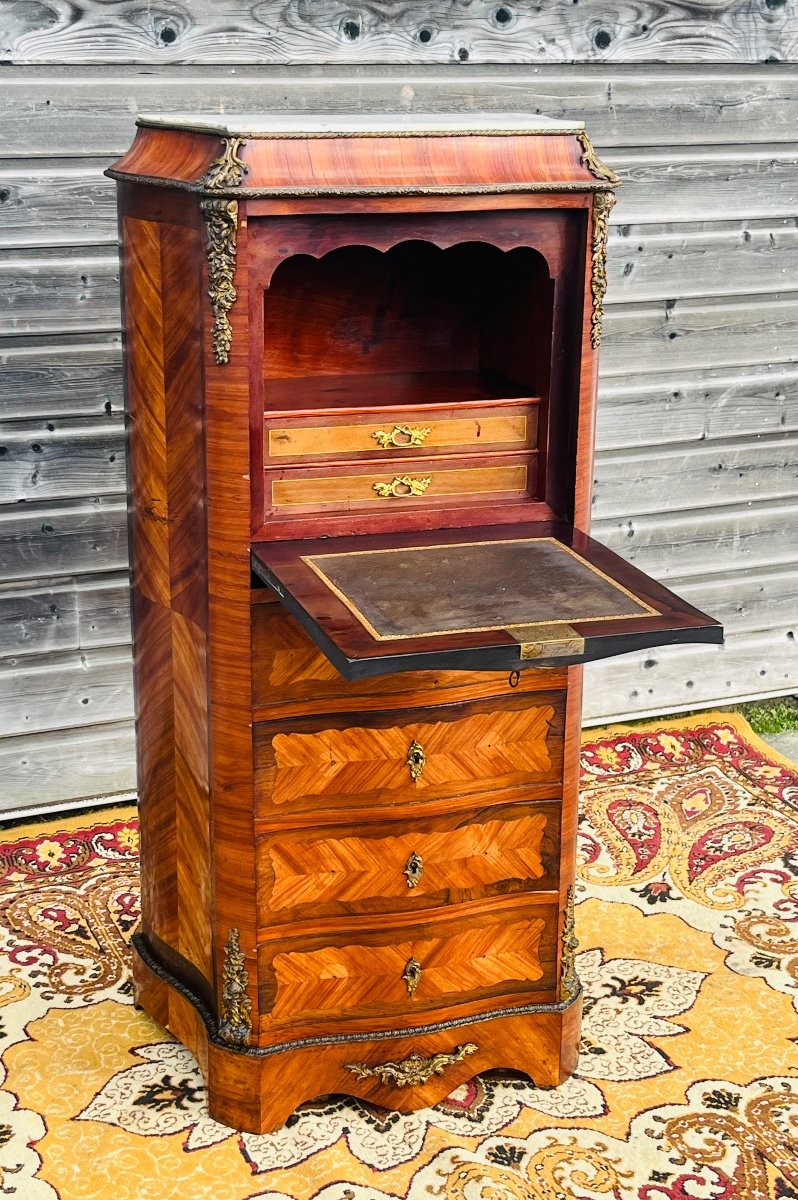 Curved Lady's Secretary From The Napoleon III Period-photo-7