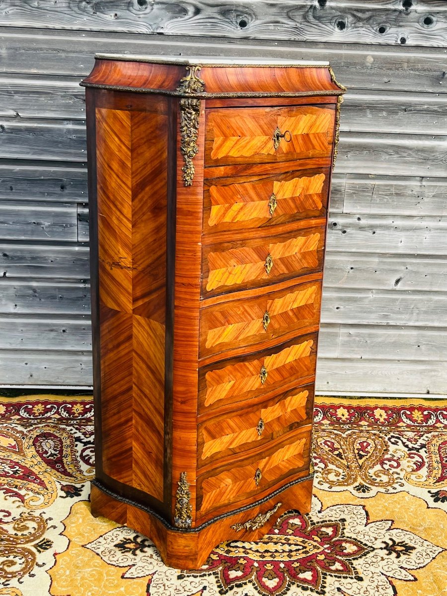 Curved Lady's Secretary From The Napoleon III Period-photo-8