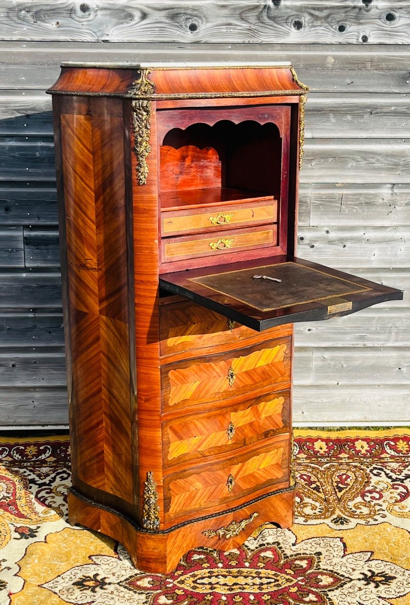 Curved Lady's Secretary From The Napoleon III Period
