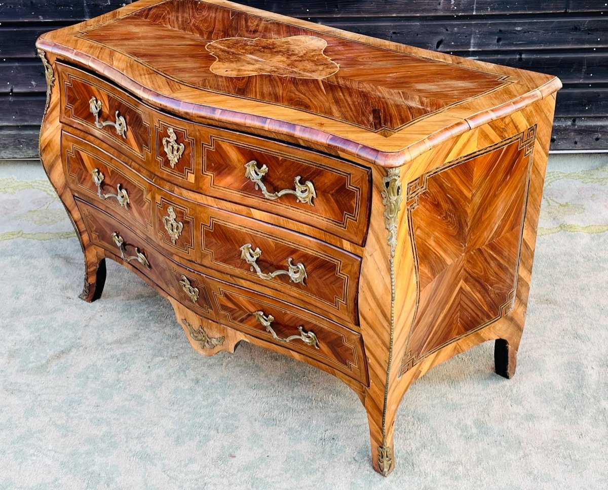 Commode Galbée D’époque Louis XV-photo-4