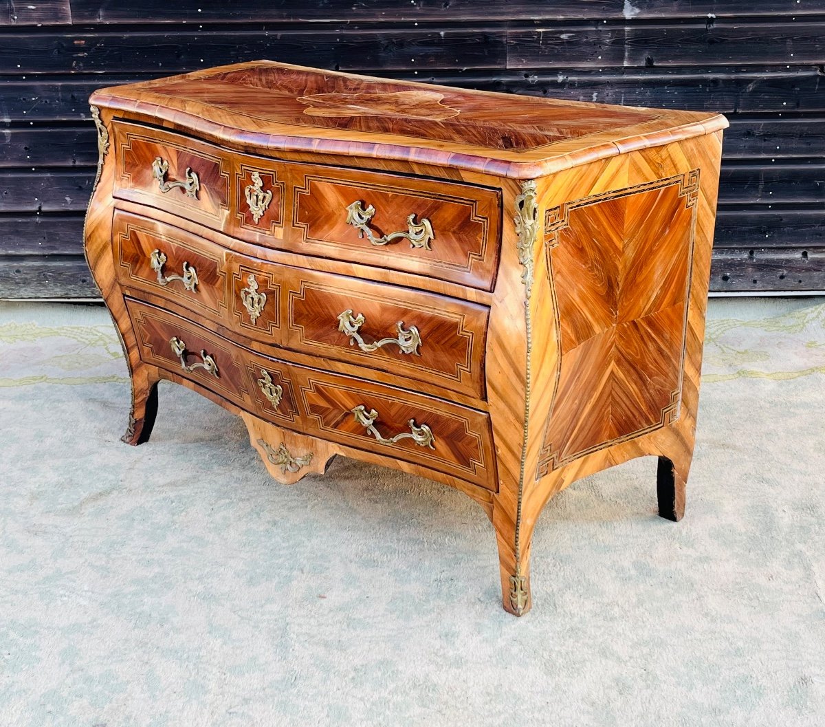 Commode Galbée D’époque Louis XV-photo-5
