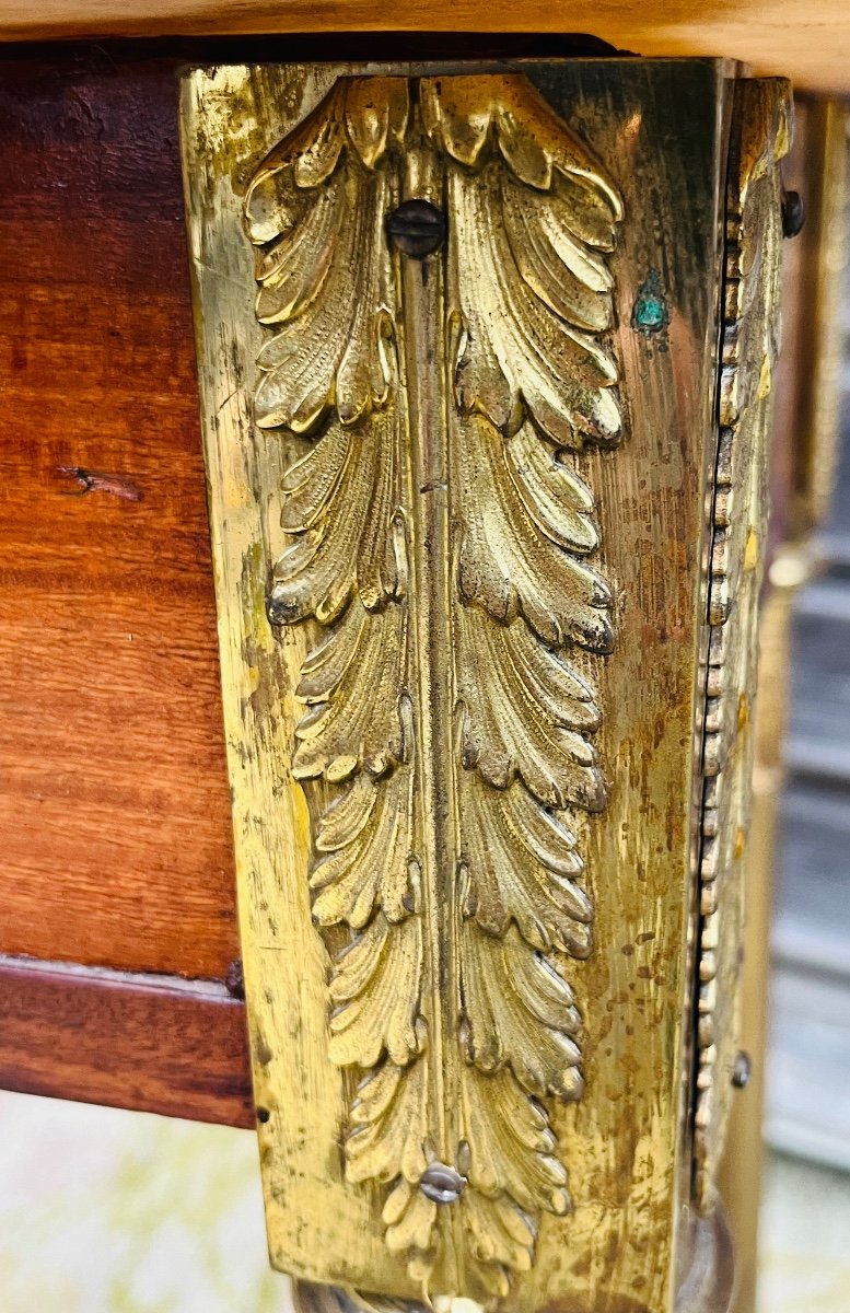 Rare coiffeuse louis XVI en acajou et bronze -photo-2