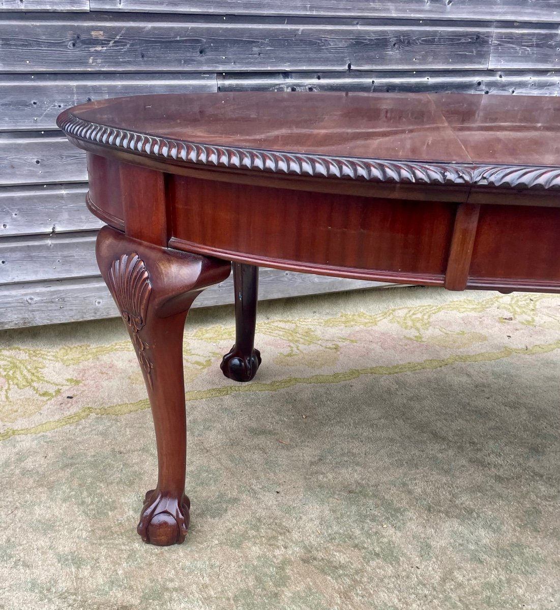 Table Ovale Chippendale à Manivelle En Acajou -photo-3
