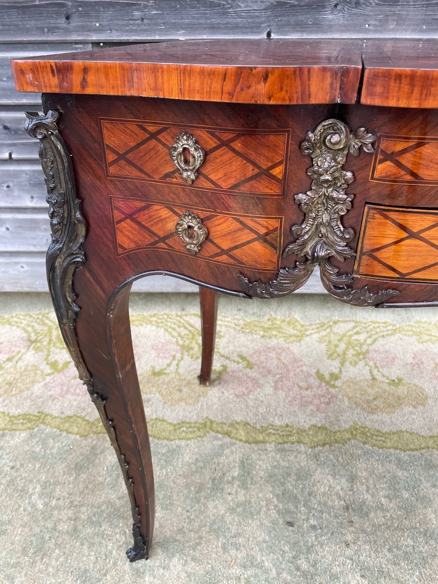 Louis XV Dressing Table In Marquetry-photo-3
