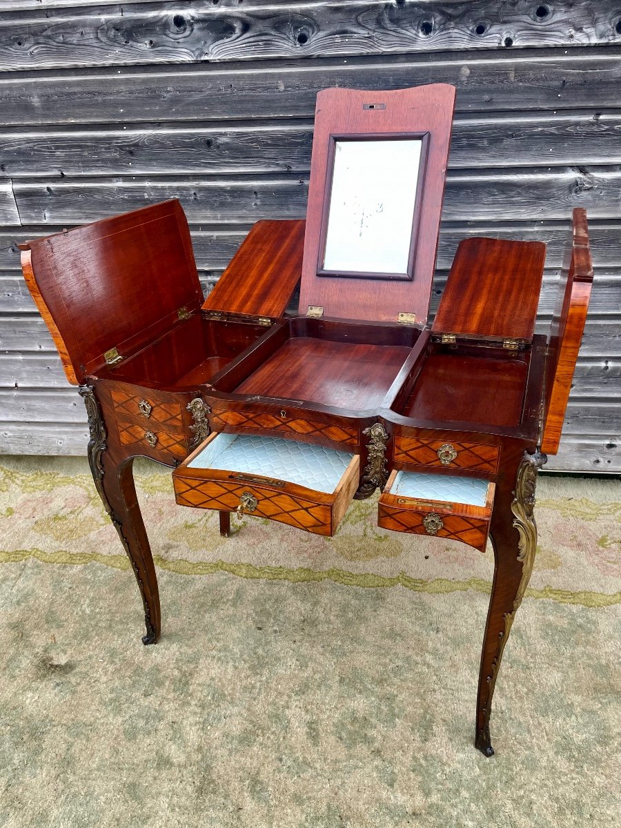 Louis XV Dressing Table In Marquetry