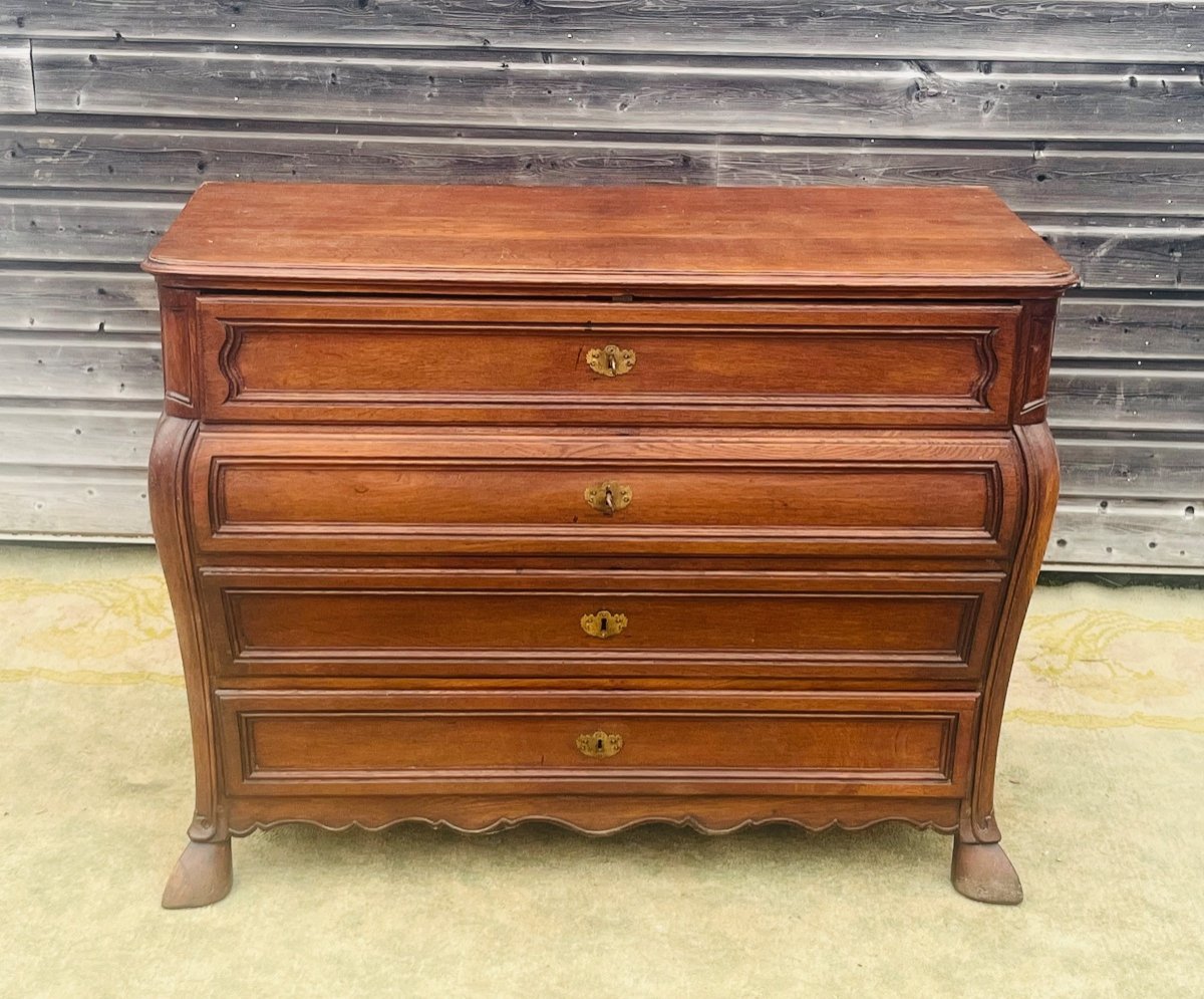 Commode tombeau en chêne d’époque XVIII éme-photo-1