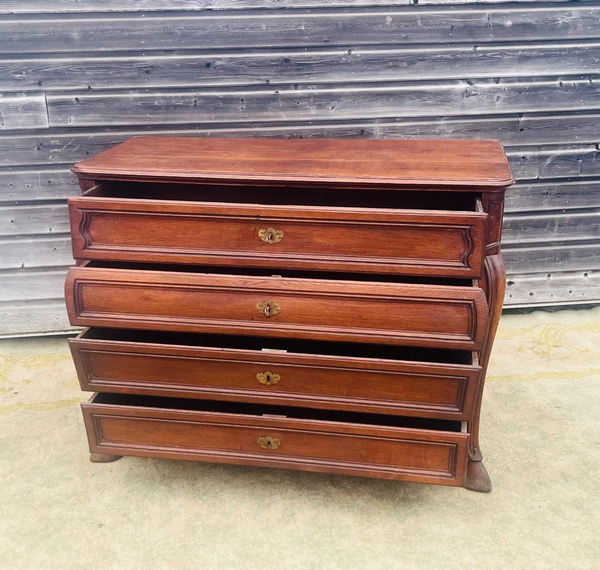 Commode tombeau en chêne d’époque XVIII éme-photo-2