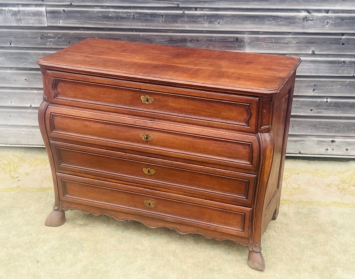 Commode tombeau en chêne d’époque XVIII éme-photo-4