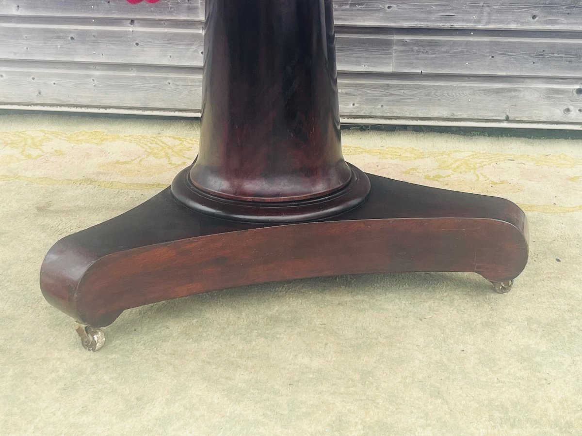 Very Large Mahogany Pedestal Table From The Restoration Period-photo-1