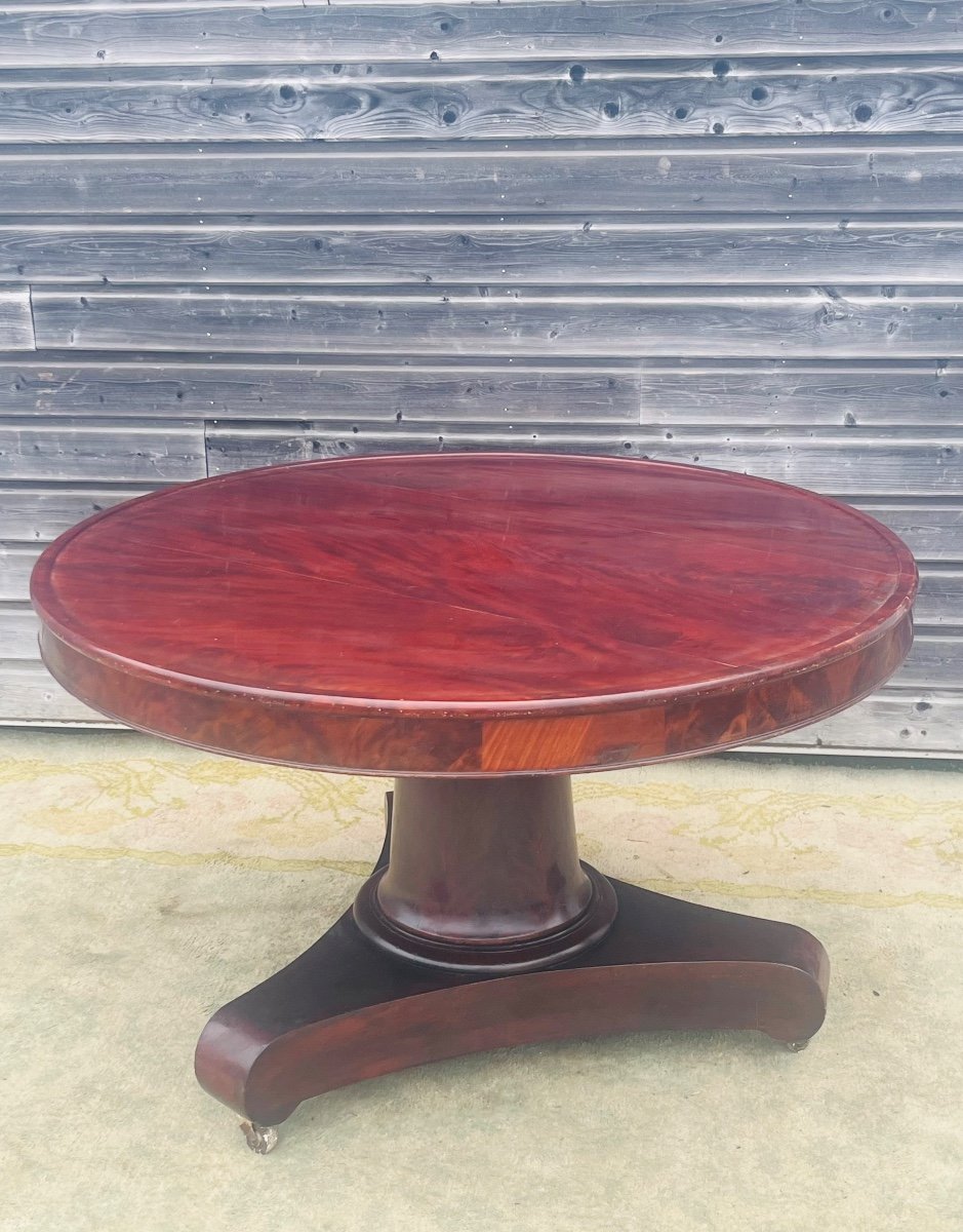 Very Large Mahogany Pedestal Table From The Restoration Period-photo-2