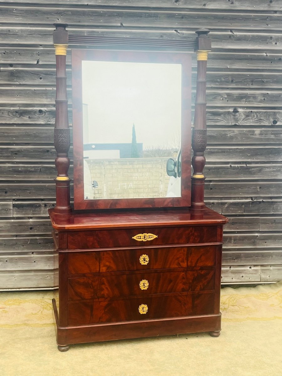 Mahogany Chest Of Drawers From The Restoration Period-photo-6