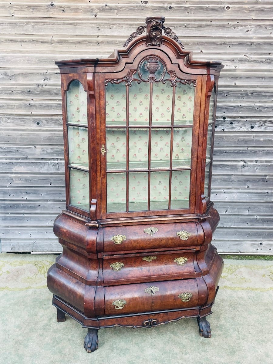 vitrine hollandaise en acajou d’époque XIX éme -photo-2