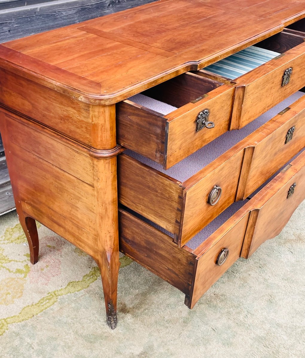 Transition Chest Of Drawers In Walnut From The 19th Century-photo-2