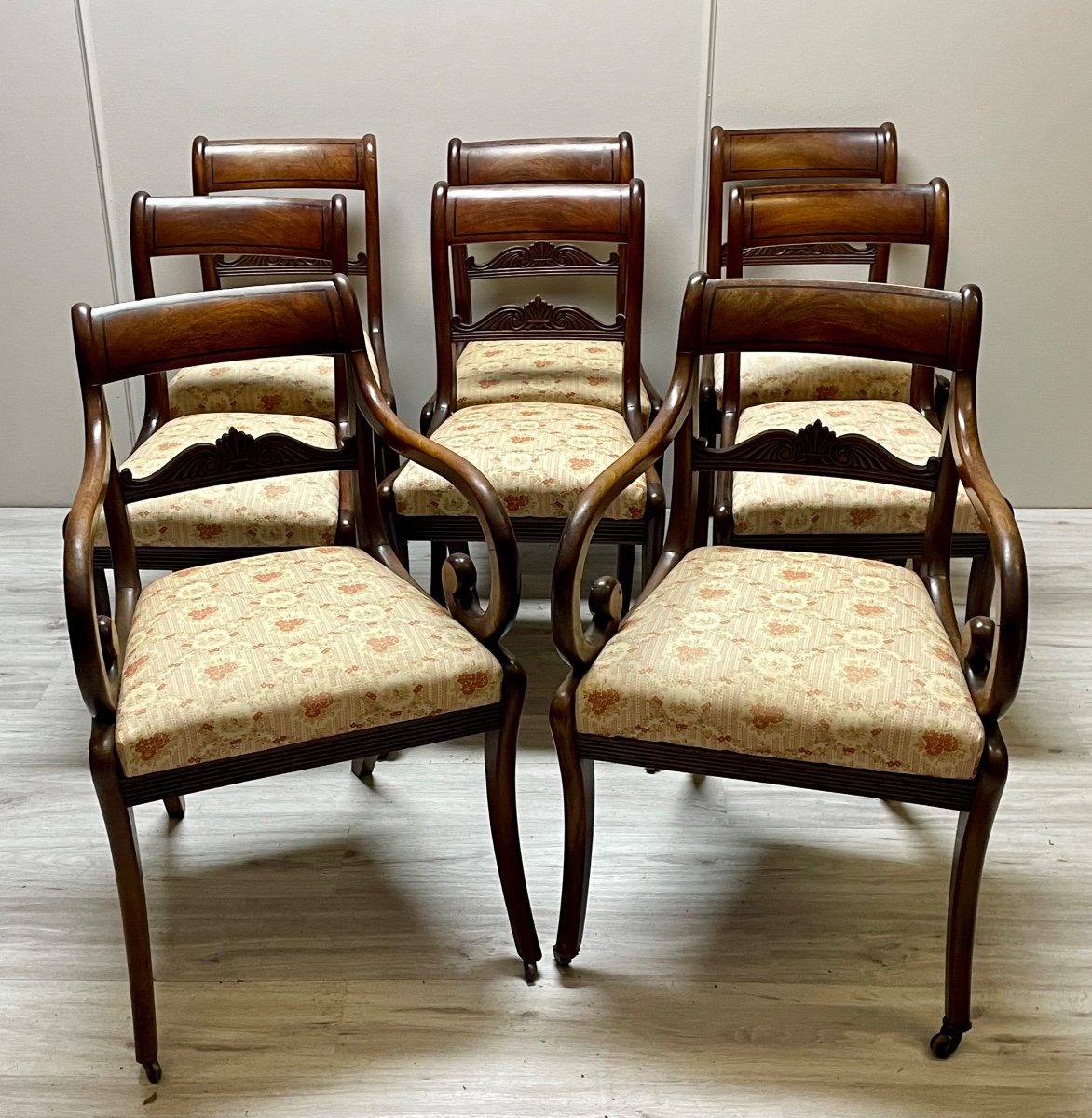 ensemble de 6 chaises et 2 fauteuils d’époque charles X -photo-3