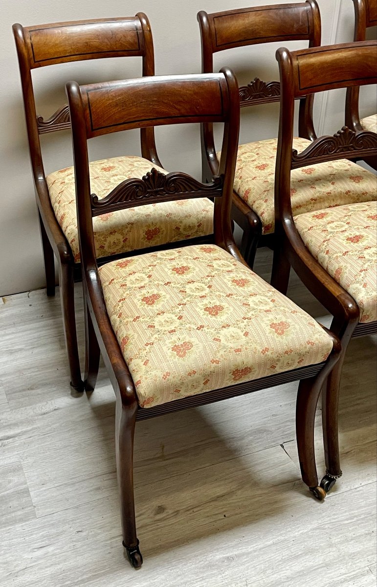 ensemble de 6 chaises et 2 fauteuils d’époque charles X -photo-4