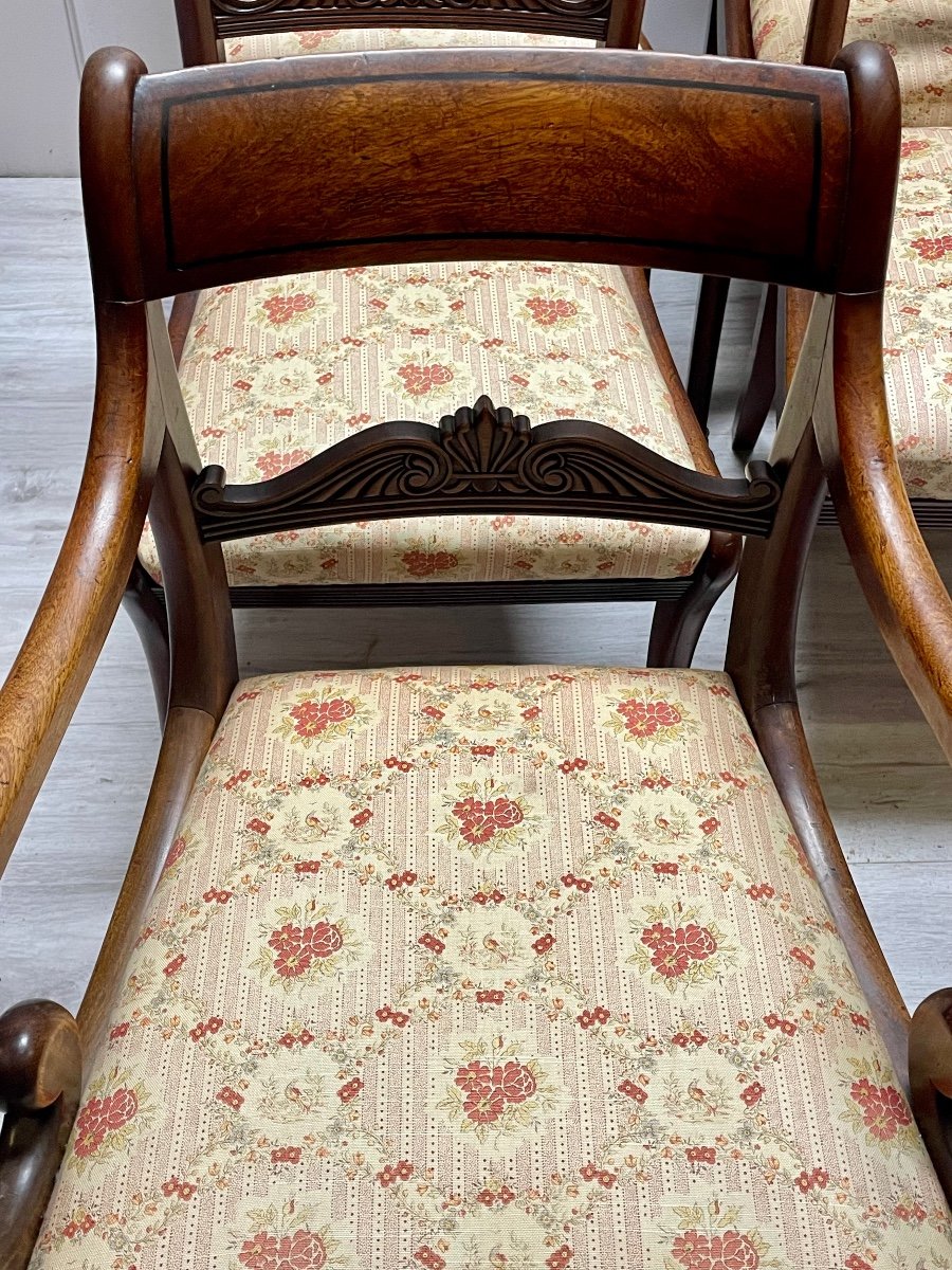 ensemble de 6 chaises et 2 fauteuils d’époque charles X -photo-5