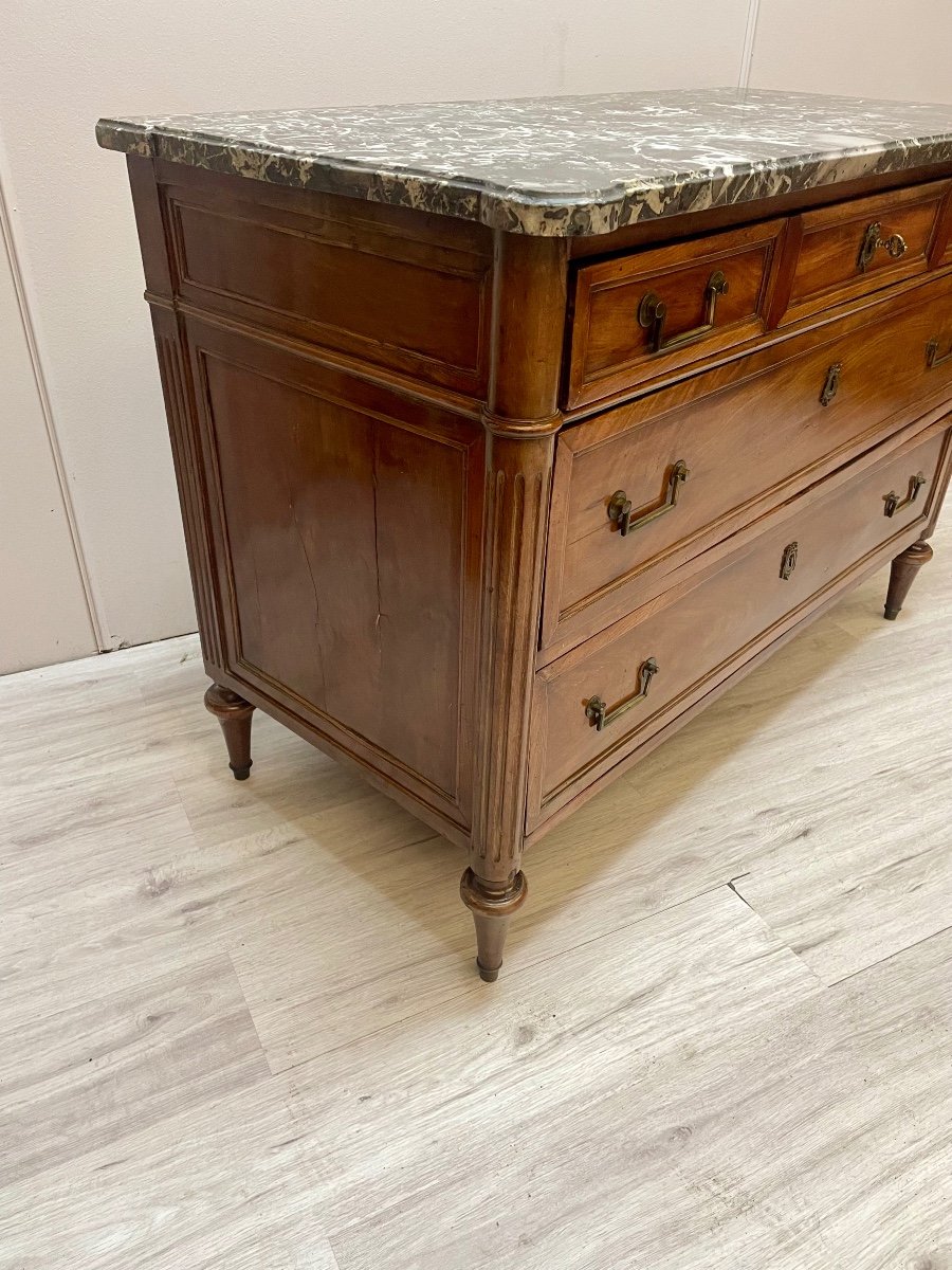 Commode D’époque Louis XVI En Acajou -photo-4