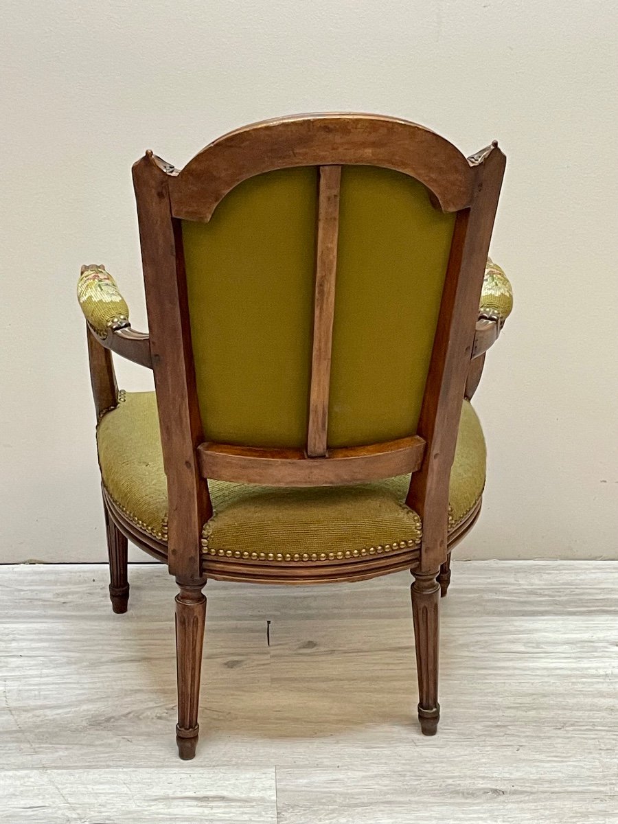 fauteuil cabriolet d’époque louis XVI-photo-3