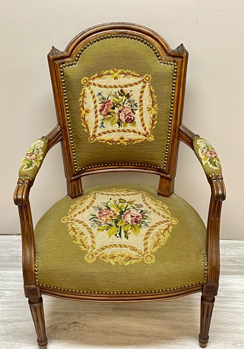 fauteuil cabriolet d’époque louis XVI-photo-1