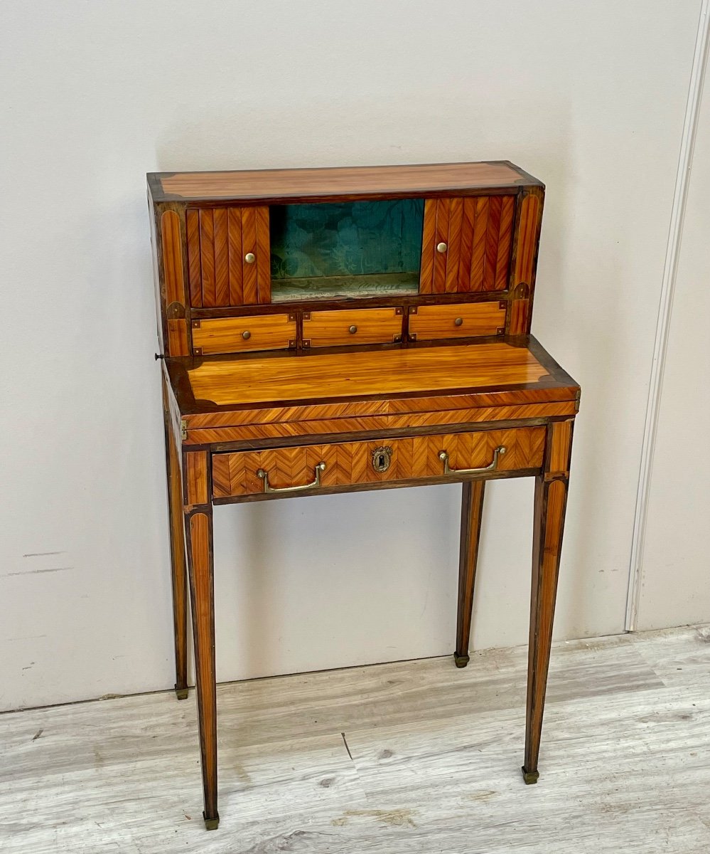 Small Happiness Desk Of The Day In Louis XVI Marquetry-photo-2