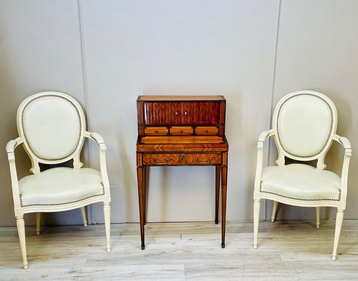 Small Happiness Desk Of The Day In Louis XVI Marquetry-photo-7