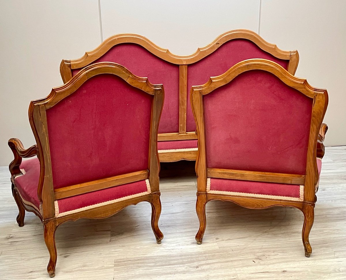 Louis XV Style Walnut Living Room Furniture -photo-1
