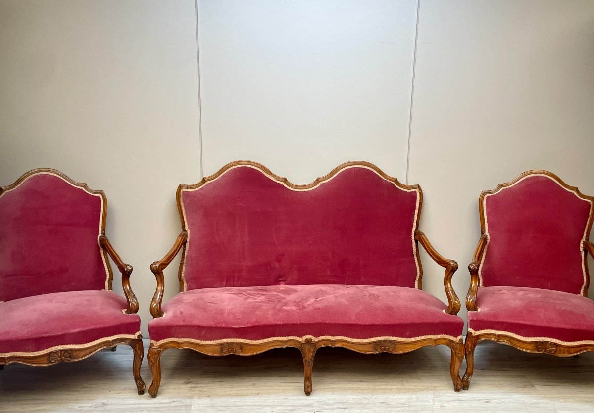 Louis XV Style Walnut Living Room Furniture -photo-2