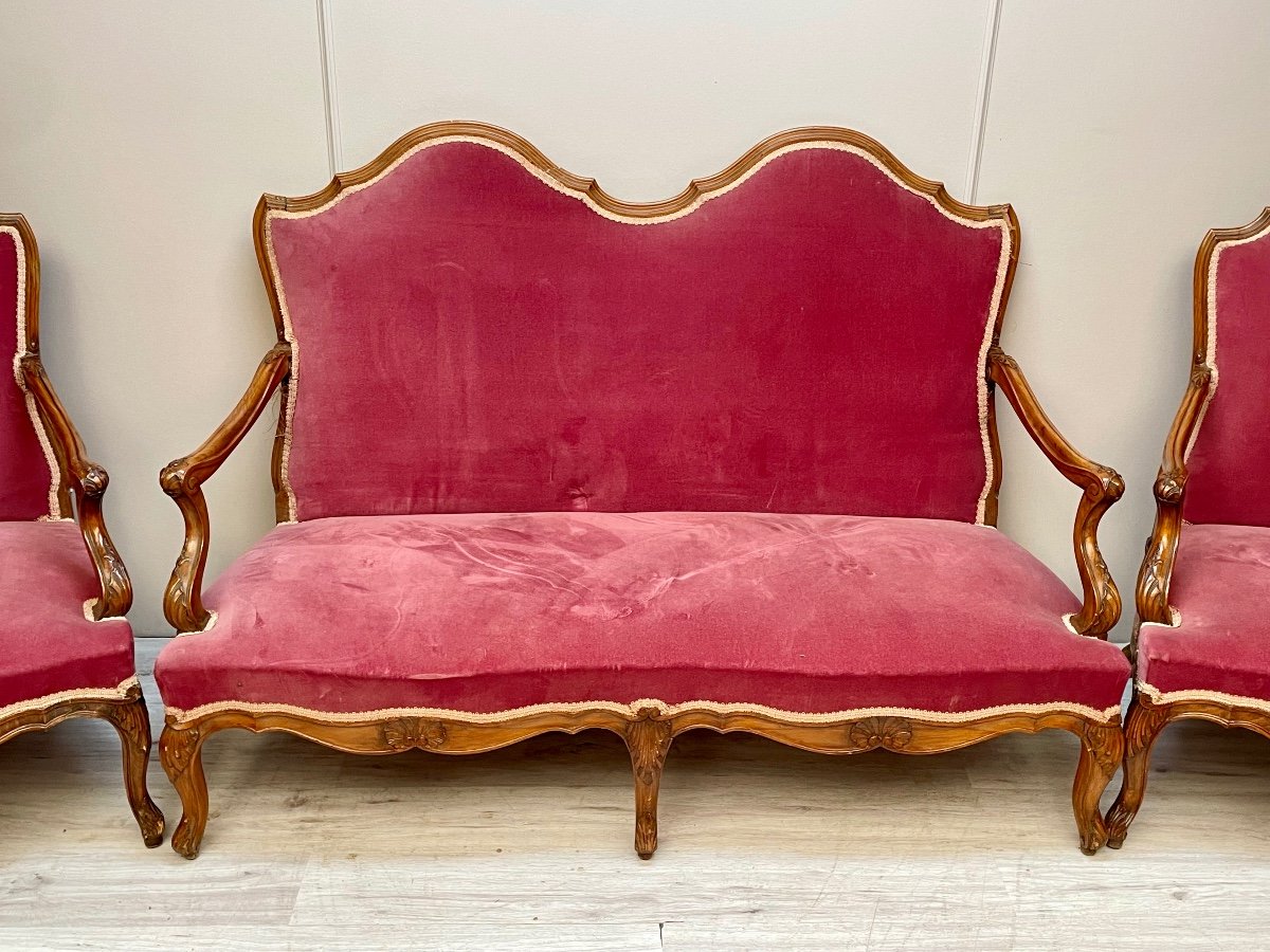 Louis XV Style Walnut Living Room Furniture -photo-3